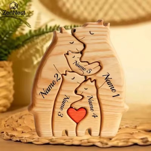 Art wooden bear - art, family