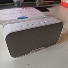 Readan LED Alarm Clock, Bluetooth Speaker, Digital Clock USB Charging, Black