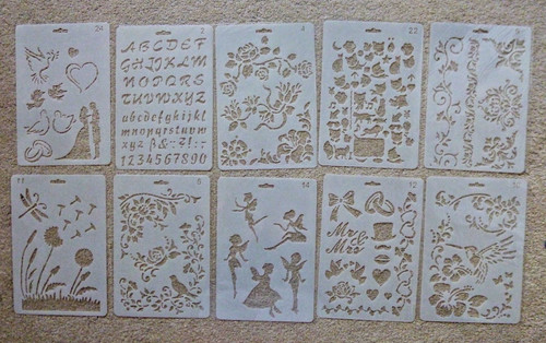Different plastic stencils - different,