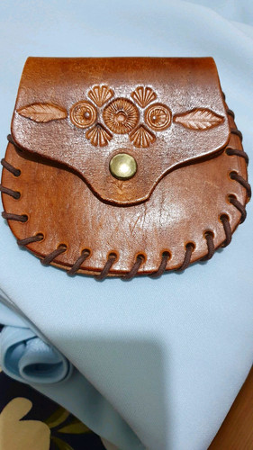 Brown leather floral - brown,