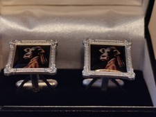 CAROLINE SHOTTON 'Cow With Pearl Earring' Cow CUFFLINKS Limited Edition New SBC