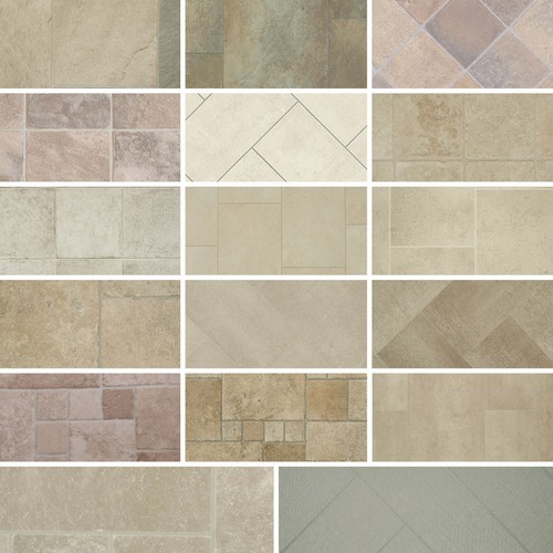 Light stone tile effect vinyl - light,