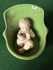 Heubach Bisque Baby In Bath Figurine