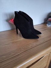 KURT KIEGER WOMEN'S STILLETO  ANLE BOOTS BLACK LAMY BACK ZIP SIZE 7UK NEW