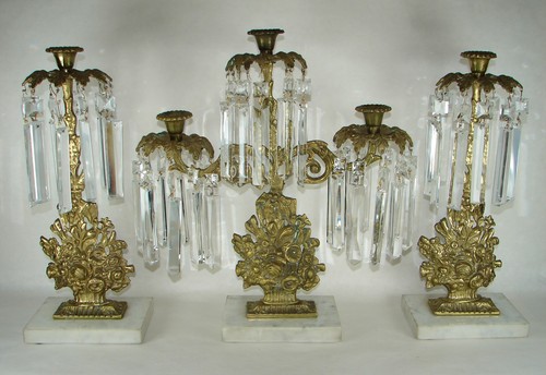 Bronze ornate girandole - ornate,