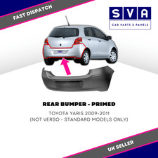 Toyota Yaris 2009-2011 (Not Verso) Rear Bumper Primed - Insurance Approved -New