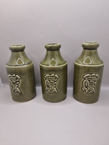 Vintage green pottery - green, bottles