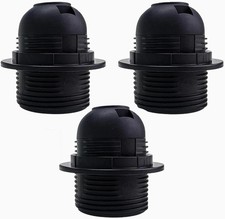 3Pcs E27 Lamp Holder – Black