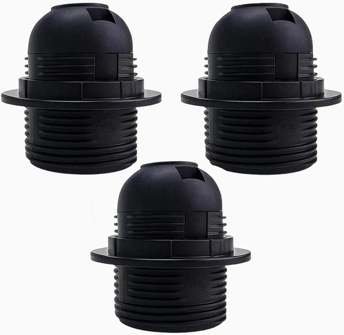 3pcs e27 lamp holder black - holder,