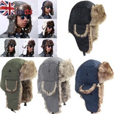 Men's Winter Trapper Aviator Trooper Earflap Warm Russian Waterproof Ski Hat UK