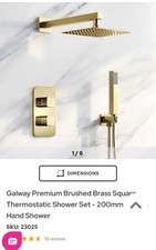 Galway Premium Brushed Brass Thermostatic Shower Set