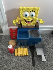 SpongeBob SquarePants Grill Krabby Patty Maker Fried Food Talking Sound Toy Rare