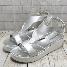 Womens Rainbow Silver Buckle Up Platform Sandals UK 8 EUR 42 RRP £35
