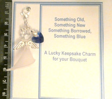 Something Blue Bride & Heart Traditional Lucky Bridal Charm for Garter/Bouquet