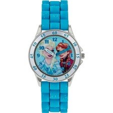 Disney Frozen Anna & Elsa Quartz Blue Dial Rubber Strap Girls Watch FZN9012 USED