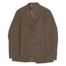 BOGGI Mens Blazer Jacket Brown Wool Herringbone M