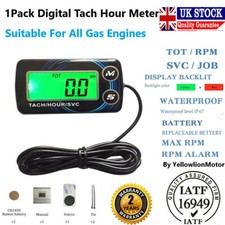 Motorcycle Tach Hour Meter LCD Digital Tachometer For ATV Generator Spark Plug