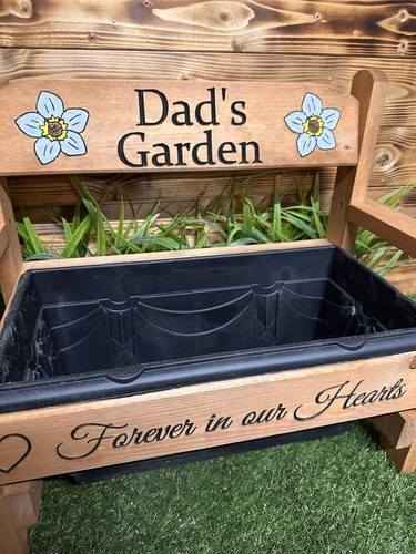Garden bench planter - garden, planter,