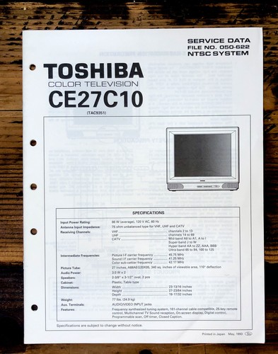Toshiba 27c10 ce27c10 tv - ce-27c10,