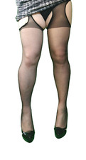 BLACK SUSPENDER TIGHTS