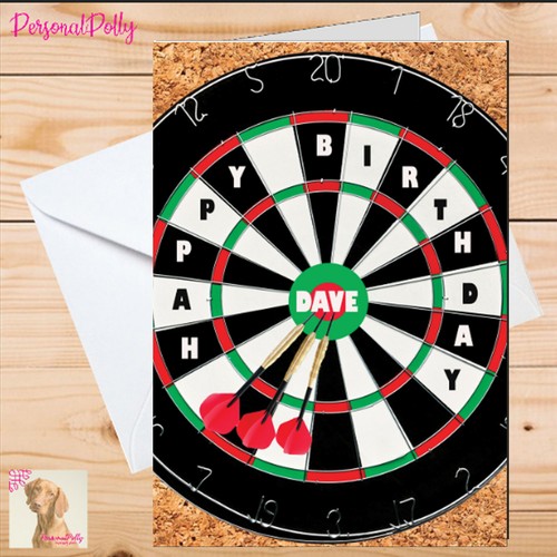 Personalised darts card - personalised,