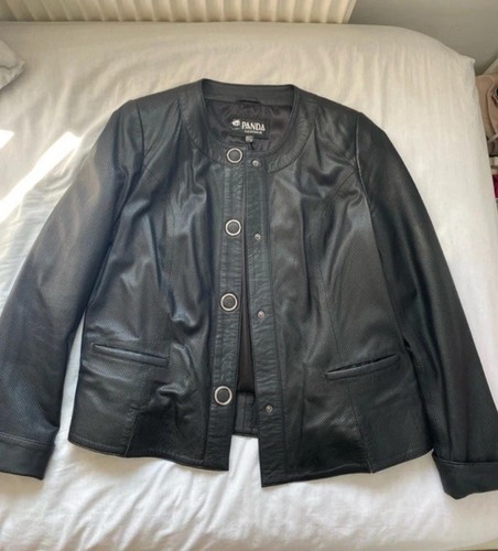 Real black leather jacket - leather,