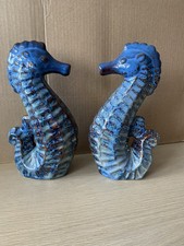Vintage Ceramic Sea Horses Figurines Pair  