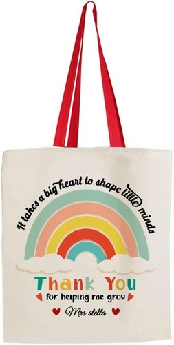Teacher rainbow canvas shopper - rainbow,