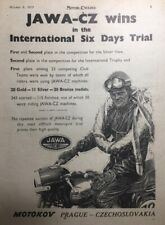 JAWA-CZ MOTORCYCLES ORIGINAL 1955 ISDT SUCCESS B/W ADVERT 26cm by 17cm