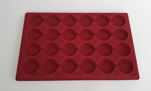 Red coin tray with - red, clear