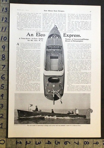 1913 elco yacht george drexel - yacht,