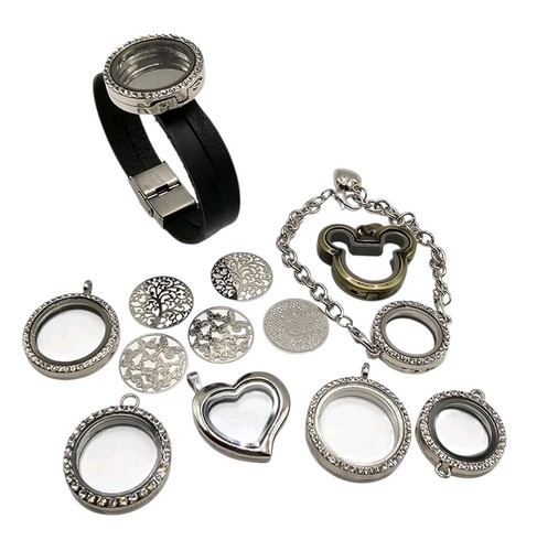 Floating glass memory locket - floating,