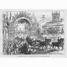 HIGH WYCOMBE Her Majesty Passing Through the Town - Antique Print 1877