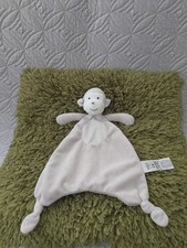 BNWOT M&S GREY WHITE STRIPED PLUSH MONKEY COMFORTER BLANKIE MARKS & SPENCER 