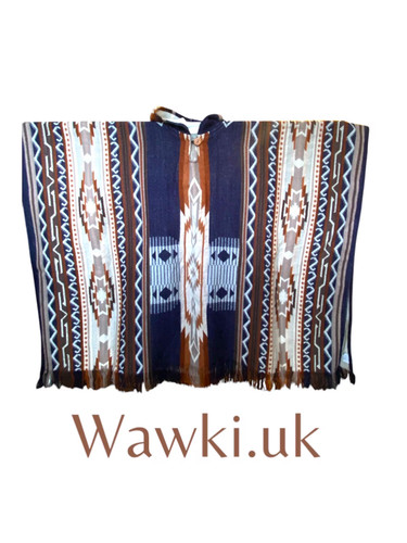 Alpaca poncho geometric - ,