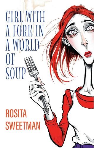 Girl with fork world of - a, in