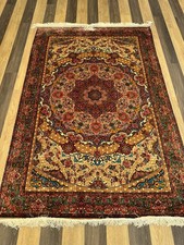 Luxury Floral Rug 120x180cm – Red Green Gold Traditional Carpet