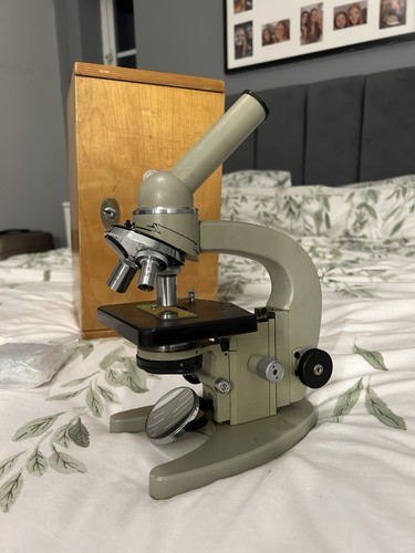 Vintage microscope wooden - vintage, microscope.