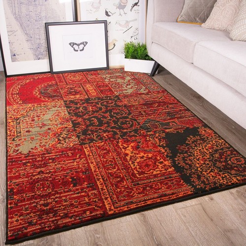 Terracotta red patchwork - red,