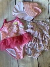Girls Swimming Costumes And Sun Hat 12-18 Months Peppa Pig, Floral