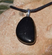 Jet Free Form Stone Pendant