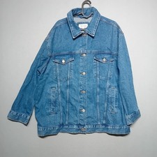 Per Una Womens Denim Jacket UK 18 blue pockets button up