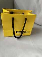 Selfridges & Co Yellow With Black Handles Paper Carrier Bag Approx 15x12x8 Cms