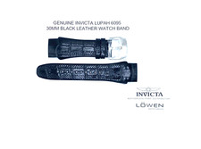 Authentic Invicta Lupah 6095 Black Leather 30MM Watch Band