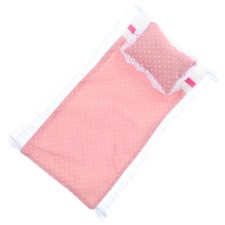  Doll Cot Bedding Set House Mini Bedsheet Pink Pillow Quilt Accessories