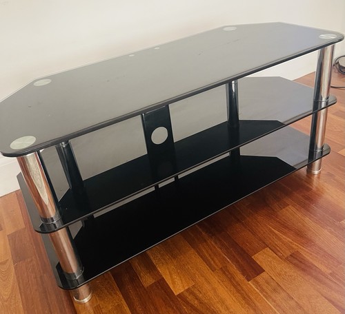 Black glass chrome 3 - glass, 3-tier