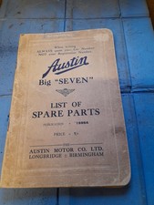 AUSTIN BIG SEVEN LIST OF SPARE