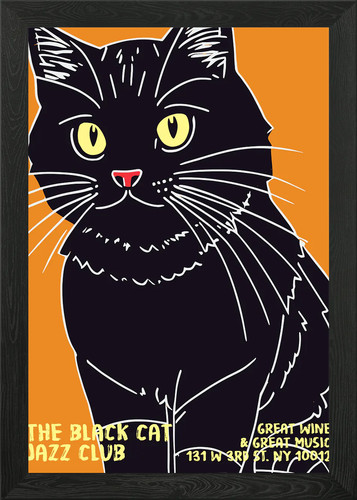 The black cat jazz poster - the,