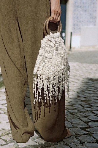 Zara beaded bucket - zara, bnwt