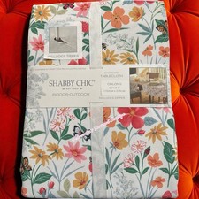 Shabby Chic Indoor-Outdoor Tablecloth Floral, Butterflies 60 x 84" Country New